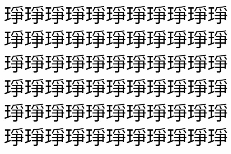 【脳トレ】「琤」の中に紛れて1つ違う文字がある！？あなたは何秒で探し出せるかな？？【違う文字を探せ！】