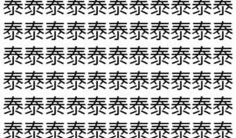 【脳トレ】「泰」の中に紛れて1つ違う文字がある！？あなたは何秒で探し出せるかな？？【違う文字を探せ！】