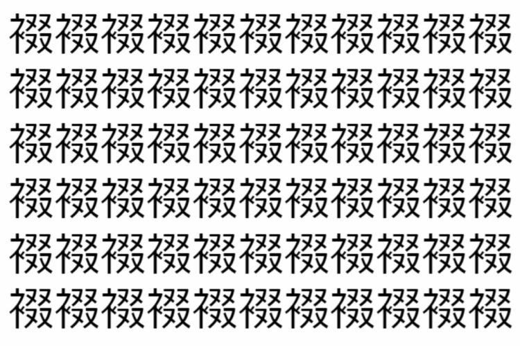 【脳トレ】「裰」の中に紛れて1つ違う文字がある！？あなたは何秒で探し出せるかな？？【違う文字を探せ！】