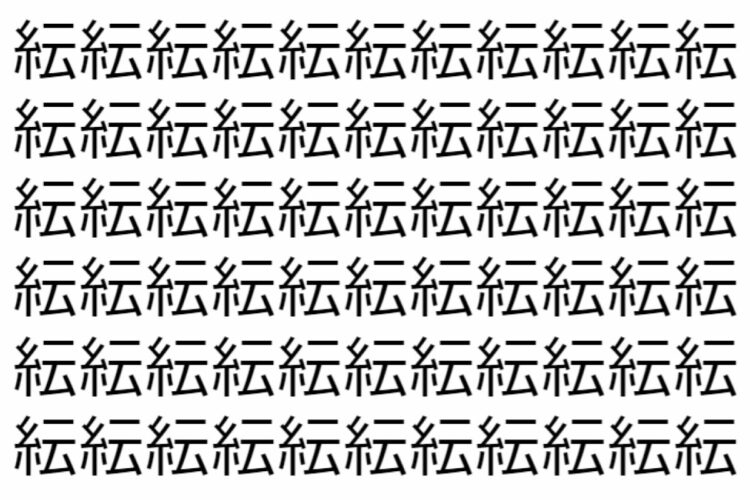 【脳トレ】「紜」の中に紛れて1つ違う文字がある！？あなたは何秒で探し出せるかな？？【違う文字を探せ！】