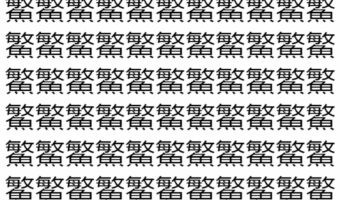 【脳トレ】「鰵」の中に紛れて1つ違う文字がある!?あなたは何秒で探し出せるかな??【違う文字を探せ!】