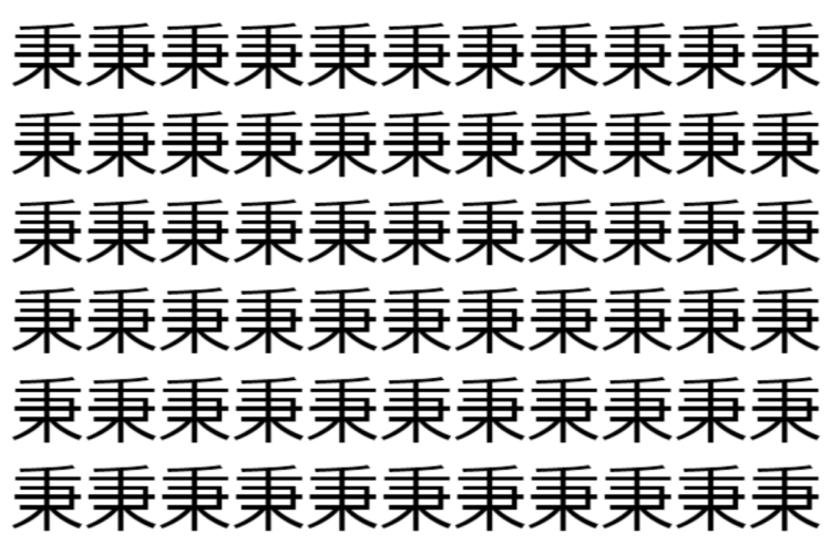 【脳トレ】「秉」の中に紛れて1つ違う文字がある！？あなたは何秒で探し出せるかな？？【違う文字を探せ！】
