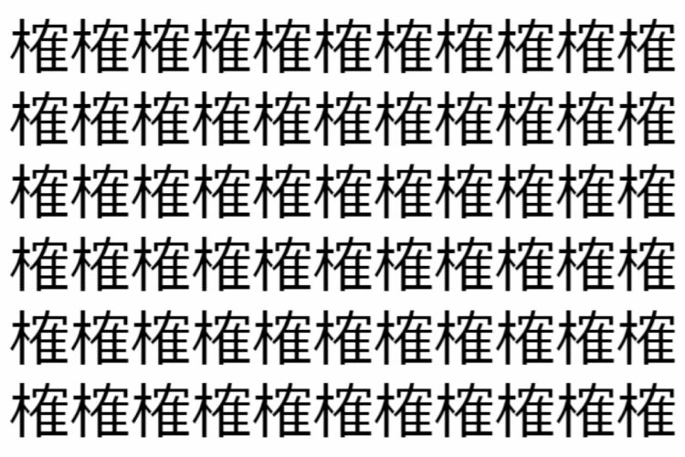 【脳トレ】「榷」の中に紛れて1つ違う文字がある！？あなたは何秒で探し出せるかな？？【違う文字を探せ！】