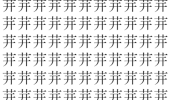 【脳トレ】「茾」の中に紛れて1つ違う文字がある！？あなたは何秒で探し出せるかな？？【違う文字を探せ！】
