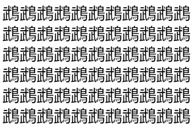 【脳トレ】「鵡」の中に紛れて1つ違う文字がある！？あなたは何秒で探し出せるかな？？【違う文字を探せ！】