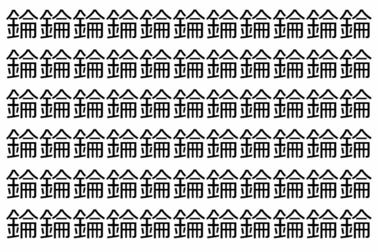 【脳トレ】「錀」の中に紛れて1つ違う文字がある！？あなたは何秒で探し出せるかな？？【違う文字を探せ！】