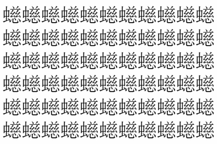 【脳トレ】「䗹」の中に紛れて1つ違う文字がある！？あなたは何秒で探し出せるかな？？【違う文字を探せ！】