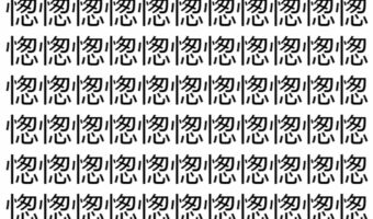 【脳トレ】「愡」の中に紛れて1つ違う文字がある！？あなたは何秒で探し出せるかな？？【違う文字を探せ！】