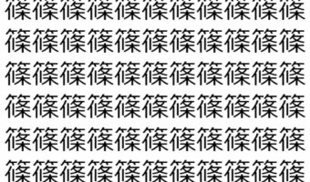 【脳トレ】「篠」の中に紛れて1つ違う文字がある!?あなたは何秒で探し出せるかな??【違う文字を探せ!】