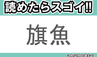 【読めたらスゴイ！】「旗魚」とは一体何のこと！？長い鼻が特徴のあの魚の事ですが・・この漢字を読めますか？
