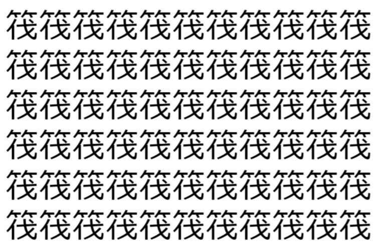 【脳トレ】「筏」の中に紛れて1つ違う文字がある！？あなたは何秒で探し出せるかな？？【違う文字を探せ！】
