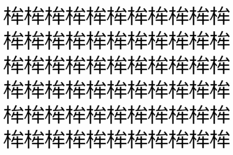 【脳トレ】「桙」の中に紛れて1つ違う文字がある！？あなたは何秒で探し出せるかな？？【違う文字を探せ！】