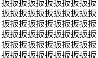 【脳トレ】「扳」の中に紛れて1つ違う文字がある!?あなたは何秒で探し出せるかな??【違う文字を探せ!】