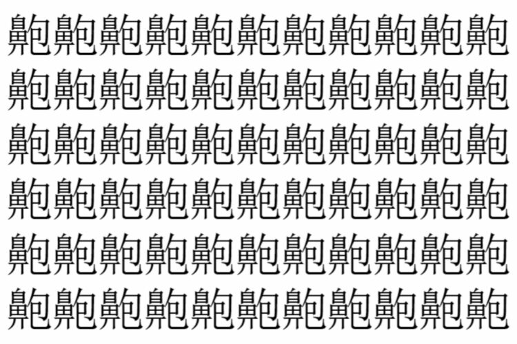 【脳トレ】「䶌」の中に紛れて1つ違う文字がある！？あなたは何秒で探し出せるかな？？【違う文字を探せ！】