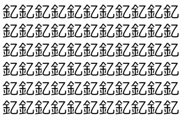 【脳トレ】「釔」の中に紛れて1つ違う文字がある！？あなたは何秒で探し出せるかな？？【違う文字を探せ！】
