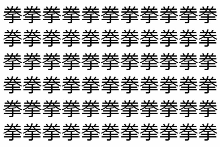 【脳トレ】「拳」の中に紛れて1つ違う文字がある！？あなたは何秒で探し出せるかな？？【違う文字を探せ！】