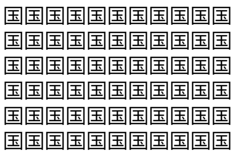 【脳トレ】「国」の中に紛れて1つ違う文字がある！？あなたは何秒で探し出せるかな？？【違う文字を探せ！】