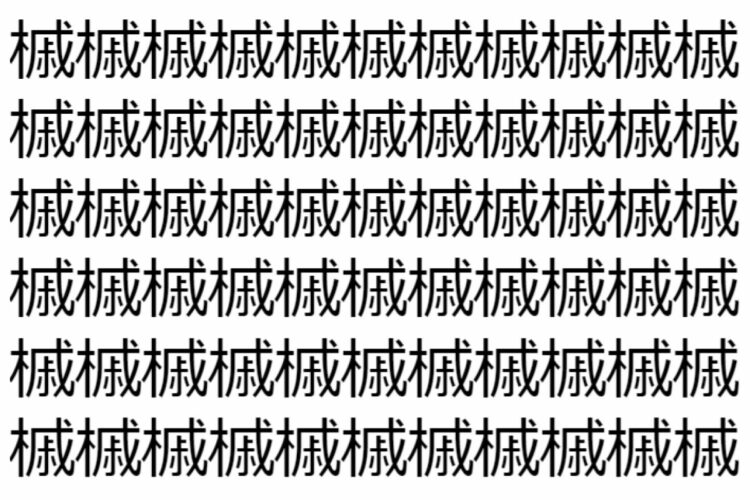 【脳トレ】「槭」の中に紛れて1つ違う文字がある！？あなたは何秒で探し出せるかな？？【違う文字を探せ！】