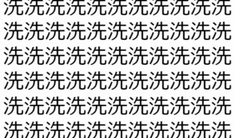 【脳トレ】「洗」の中に紛れて1つ違う文字がある!?あなたは何秒で探し出せるかな??【違う文字を探せ!】