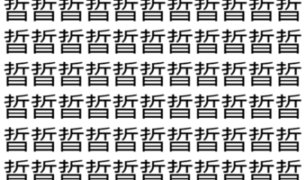 【脳トレ】「晢」の中に紛れて1つ違う文字がある！？あなたは何秒で探し出せるかな？？【違う文字を探せ！】