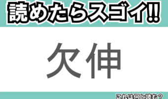 【読めたらスゴイ！】「欠伸」とは一体何のこと！？眠たい時に出てしまう『あの仕草』ですが・・・この漢字を読めますか？