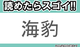 【読めたらスゴイ！】「海豹」とは一体何のこと！？かわいい水族館の人気者ですが・・・この漢字を読めますか？