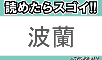【読めたらスゴイ!】「波蘭」とは一体何のこと!?東欧と呼ばれる地域のある国名ですが・・・この漢字を読めますか?