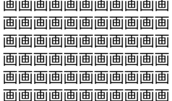 【脳トレ】「画」の中に紛れて1つ違う文字がある！？あなたは何秒で探し出せるかな？？【違う文字を探せ！】