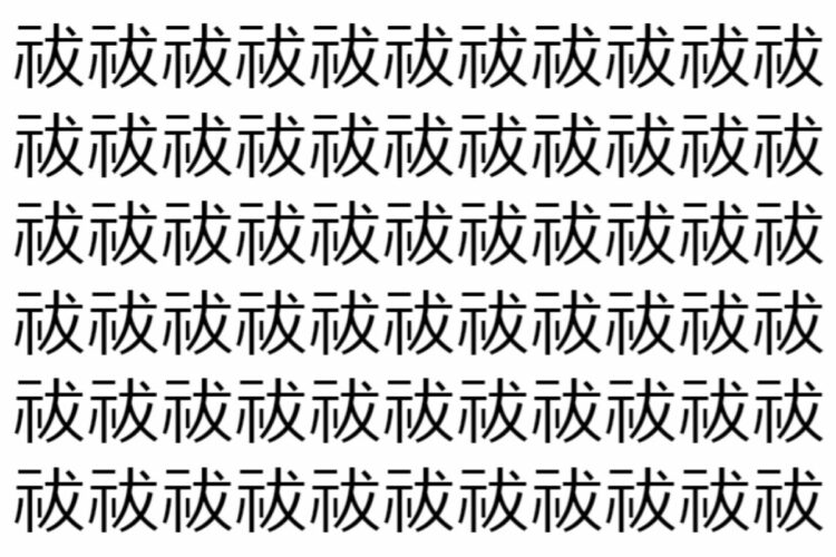 【脳トレ】「祓」の中に紛れて1つ違う文字がある！？あなたは何秒で探し出せるかな？？【違う文字を探せ！】