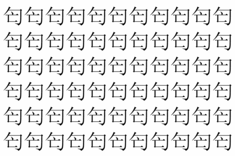 【脳トレ】「匄」の中に紛れて1つ違う文字がある！？あなたは何秒で探し出せるかな？？【違う文字を探せ！】