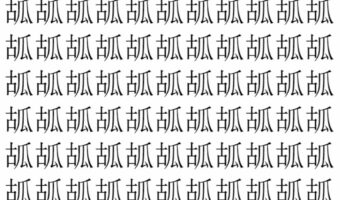 【脳トレ】「㼋」の中に紛れて1つ違う文字がある！？あなたは何秒で探し出せるかな？？【違う文字を探せ！】