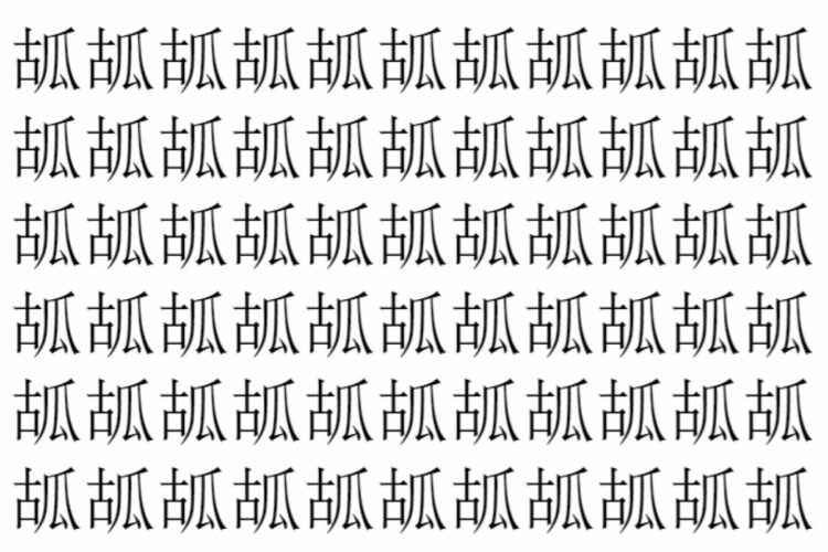 【脳トレ】「㼋」の中に紛れて1つ違う文字がある！？あなたは何秒で探し出せるかな？？【違う文字を探せ！】