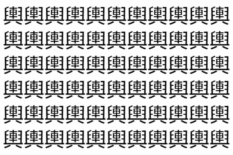 【脳トレ】「輿」の中に紛れて1つ違う文字がある！？あなたは何秒で探し出せるかな？？【違う文字を探せ！】