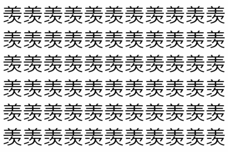 【脳トレ】「羡」の中に紛れて1つ違う文字がある！？あなたは何秒で探し出せるかな？？【違う文字を探せ！】