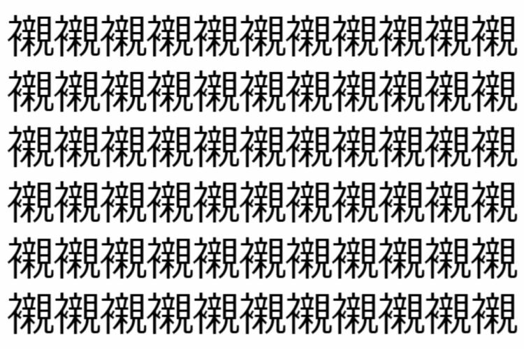 【脳トレ】「襯」の中に紛れて1つ違う文字がある！？あなたは何秒で探し出せるかな？？【違う文字を探せ！】