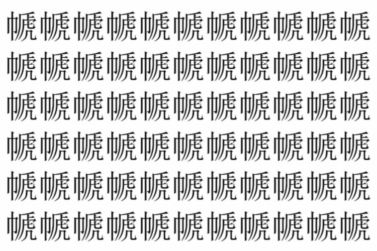 【脳トレ】「㡗」の中に紛れて1つ違う文字がある！？あなたは何秒で探し出せるかな？？【違う文字を探せ！】