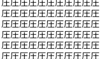 【脳トレ】「圧」の中に紛れて1つ違う文字がある!?あなたは何秒で探し出せるかな??【違う文字を探せ!】