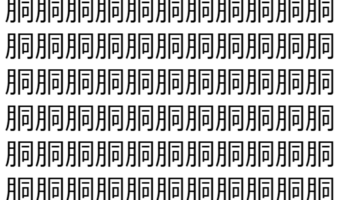 【脳トレ】「胴」の中に紛れて1つ違う文字がある！？あなたは何秒で探し出せるかな？？【違う文字を探せ！】