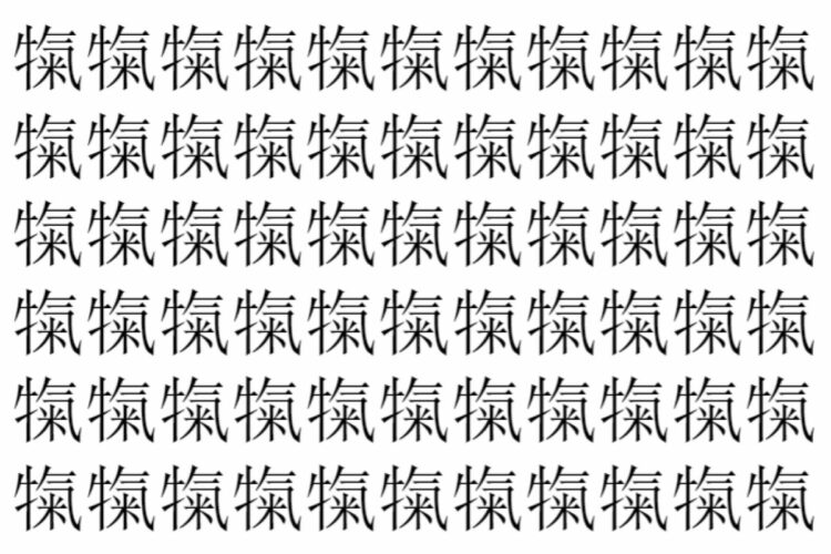 【脳トレ】「犔」の中に紛れて1つ違う文字がある！？あなたは何秒で探し出せるかな？？【違う文字を探せ！】