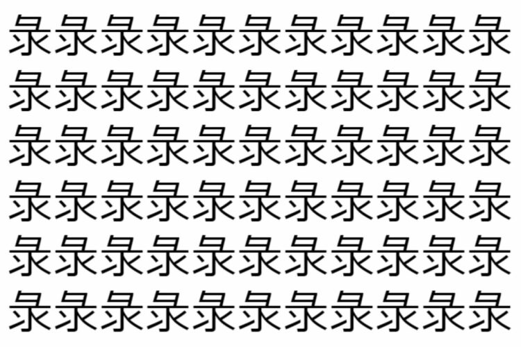 【脳トレ】「彔」の中に紛れて1つ違う文字がある！？あなたは何秒で探し出せるかな？？【違う文字を探せ！】