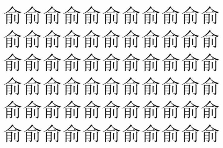 【脳トレ】「俞」の中に紛れて1つ違う文字がある！？あなたは何秒で探し出せるかな？？【違う文字を探せ！】