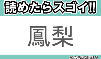【読めたらスゴイ！】「鳳梨」とは一体何のこと！？トロピカルフルーツのひとつですが・・・この漢字を読めますか？
