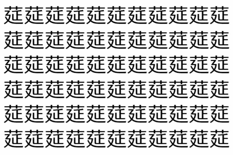 【脳トレ】「莚」の中に紛れて1つ違う文字がある！？あなたは何秒で探し出せるかな？？【違う文字を探せ！】