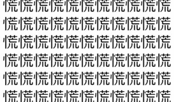 【脳トレ】「慌」の中に紛れて1つ違う文字がある!?あなたは何秒で探し出せるかな??【違う文字を探せ!】