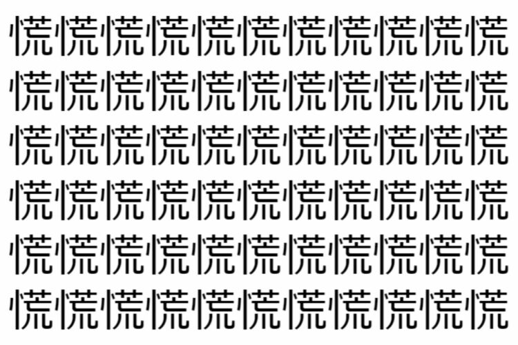 【脳トレ】「慌」の中に紛れて1つ違う文字がある！？あなたは何秒で探し出せるかな？？【違う文字を探せ！】