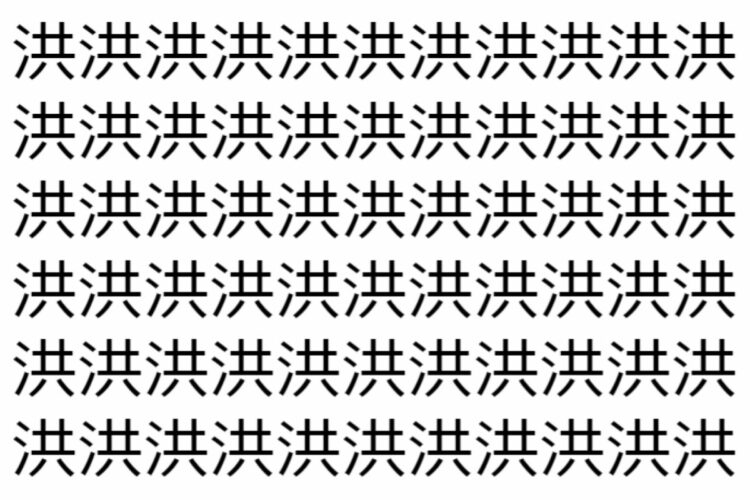 【脳トレ】「洪」の中に紛れて1つ違う文字がある！？あなたは何秒で探し出せるかな？？【違う文字を探せ！】
