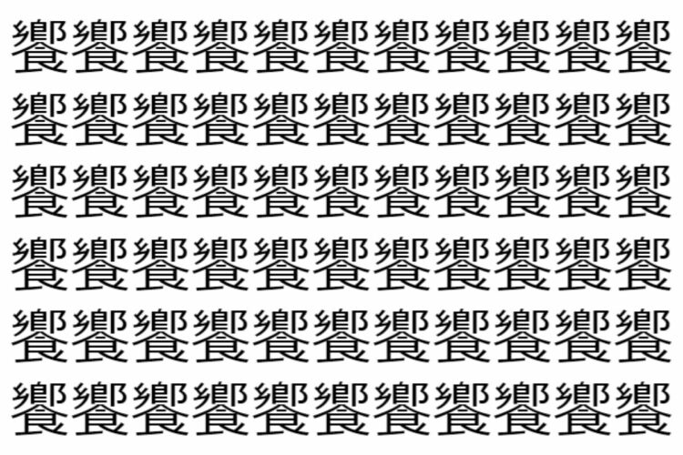 【脳トレ】「饗」の中に紛れて1つ違う文字がある！？あなたは何秒で探し出せるかな？？【違う文字を探せ！】