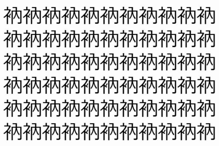 【脳トレ】「衲」の中に紛れて1つ違う文字がある！？あなたは何秒で探し出せるかな？？【違う文字を探せ！】