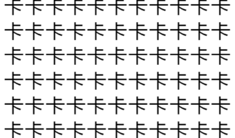 【脳トレ】「卡」の中に紛れて1つ違う文字がある!?あなたは何秒で探し出せるかな??【違う文字を探せ!】