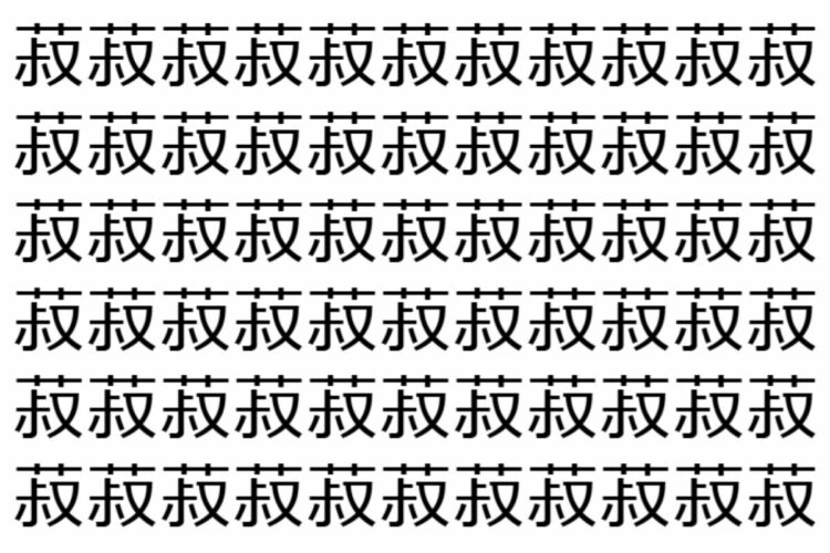【脳トレ】「菽」の中に紛れて1つ違う文字がある！？あなたは何秒で探し出せるかな？？【違う文字を探せ！】